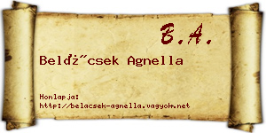 Belácsek Agnella névjegykártya